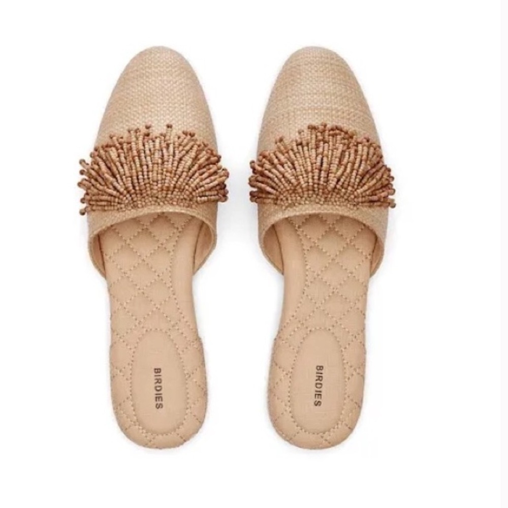 Birdies the Songbird Mule in Natural Raffia Sz 5